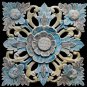 Lotus Wall Panel Hand Carved Wood architectural Relief Balinese Art Blue