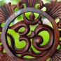 Sacred Om Mantra &agrave;&yen;� Plaque Panel Wall Art sculpture Hand Carved wood Balinese