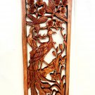 Balinese Peacock Panel Architectural Wall Art Plaque Hand Carved Wood Bali Decor Balinese Peacock Panel Architectural Wall Art Plaque Hand Carved Wood Bali Decor