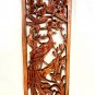 Balinese Peacock Panel Architectural Wall Art Plaque Hand Carved Wood Bali Decor