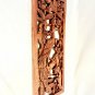 Balinese Peacock Panel Architectural Wall Art Plaque Hand Carved Wood Bali Decor