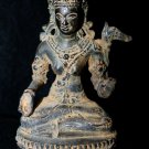 Vintage Dewi Sri Bronze Statue Rice Goddess Lakshmi Verdigris Balinese Art