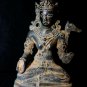 Vintage Dewi Sri Bronze Statue Rice Goddess Lakshmi Verdigris Balinese Art