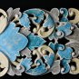 Bali Lotus Wall Panel hand carved Wood Balinese Architectural Art Blue
