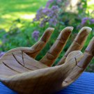 BUDDHA Mudra HAND Statue Carved Wood Sculpture Jewelry bowl display Bali art