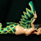 Flying Mermaid Goddess Mobile Spirit Chaser Guardian Carved Bali art Green 11