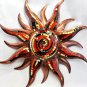 SUN Sunburst Red & Copper Metal Mosaic handmade Bali Wall Art Decor