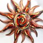 SUN Sunburst Red & Copper Metal Mosaic handmade Bali Wall Art Decor