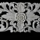 Balinese Lotus Wall art Panel Hand carved wood White washed Bali architectural