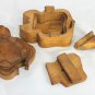 Sea Turtle Secret Puzzle Box Trinket Jewelry Hand Carved Wood