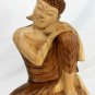 Resting Thinking Buddha Statue Sculpture handmade wood carving Balinese Art