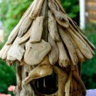 Rustic Driftwood Birdhouse Handmade Weathered Wood Yard Art Beach Cottage decor