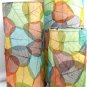 Table lamp Natural Cocoa Leaf Cylinder Lantern Handmade Bali Art Multi-color