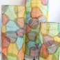 Table lamp Natural Cocoa Leaf Cylinder Lantern Handmade Bali Art Multi-color