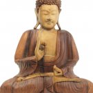 Buddha Sculpture Vitarka Teaching Mudra Hand carved wood statue Bali art