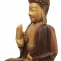 Buddha Sculpture Vitarka Teaching Mudra Hand carved wood statue Bali art