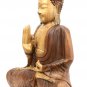 Buddha Sculpture Vitarka Teaching Mudra Hand carved wood statue Bali art
