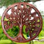 Tree of life Wall Sculpture Panel Hand Carved wood Mahogany Balinese Art