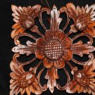 Balinese Lotus wall art Panel square Hand Carved wood architectural Bali folkart Balinese Lotus wall art Panel square Hand Carved wood architectural Bali folkart