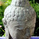 Peaceful Buddha Garden Art Statue cast lava stone Handmade Balinese sculpture
