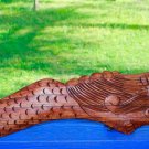 Swimming Mermaid wall art Panel Balinese wood carving nautical Decor right