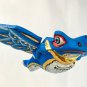 Bali Frog Mobile winged Demon Chaser carved wood Balinese Art Blue 9"