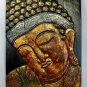 Earthy Red Buddha Panel Folding Screen Wall Art Hand Carved Wood Bali art