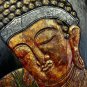 Earthy Red Buddha Panel Folding Screen Wall Art Hand Carved Wood Bali art