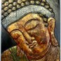 Earthy Red Buddha Panel Folding Screen Wall Art Hand Carved Wood Bali art