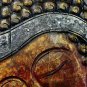 Earthy Red Buddha Panel Folding Screen Wall Art Hand Carved Wood Bali art