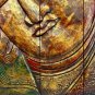 Earthy Red Buddha Panel Folding Screen Wall Art Hand Carved Wood Bali art