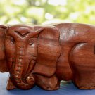 Elephant Secret puzzle Box Stash Trinket carved Hand Carved suar wood Bali Art