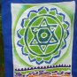 Chakra Lotus Prayer Flag string banner meditation Yoga Bali Batik wall Art Blue