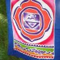 Chakra Lotus Prayer Flag string banner meditation Yoga Bali Batik wall Art Blue