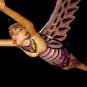 Flying Dewi Sri Goddess Mobile Crib Guardian Carved Wood Bali art Purple 21