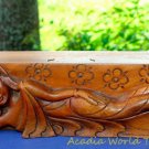 Reclining Buddha Secret Puzzle Box Trinket stash hand carved wood Balinese art