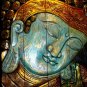 Calm Blue Buddha Panel wall art sculpture Folding Screen hand Carved Wood Bali