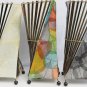 Table Lamp Natural Cocoa Leaf & Bamboo Helix Lantern Handcrafted Bali Art