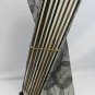 Table Lamp Natural Cocoa Leaf & Bamboo Helix Lantern Handcrafted Bali Art