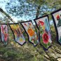 Butterfly Dragonfly Rose Garden Flag Prayer Banner Bali handmade Batik Yard Art