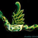 Flying Dragon Mobile Spiritchaser carved wood Balinese Folk Art Green 16"