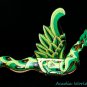 Flying Dragon Mobile Spiritchaser carved wood Balinese Folk Art Green 16"