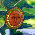Blowing SUN Mosaic plaque Wall Sculpture Decor Art Bali handmade blue green Blowing SUN Mosaic plaque Wall Sculpture Decor Art Bali handmade blue green