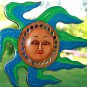 Blowing SUN Mosaic plaque Wall Sculpture Decor Art Bali handmade blue green