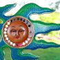 Blowing SUN Mosaic plaque Wall Sculpture Decor Art Bali handmade blue green