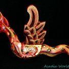 Bali Winged Flying Dragon Naga Demon Chaser Mobile Balinese folk Art 12" Red