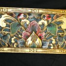 Bali Lotus architectural Relief Panel carved wood wall Art architectural