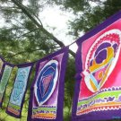 Chakra Prayer Garden Flag Bali Yoga meditation Batik Balinese Hindu Art Purple