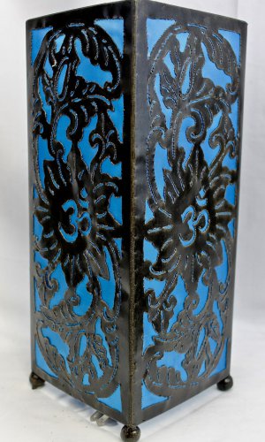 Bohemian Table Lamp Moroccan style Om Punched metal lantern Boho Home Decor &agrave;&yen;�
