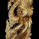 Octopus Wood Carving cephalopod Sea life Sculpture Statue Handmade Balinese art